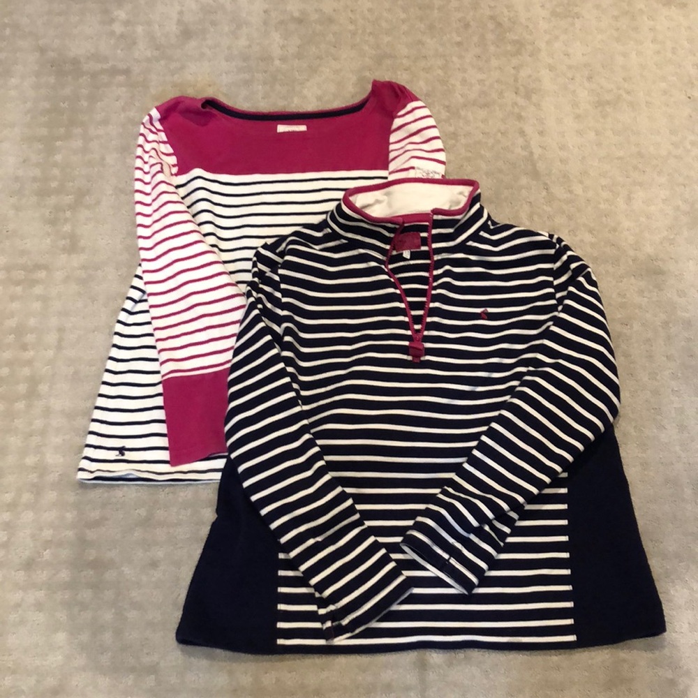 Joules Mariner Stripe XL Half Zip and Breton Shirt